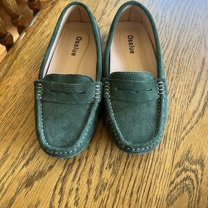 Osslue Green Suede Penny Loafers